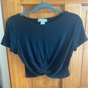 Black crop top, with tie in front